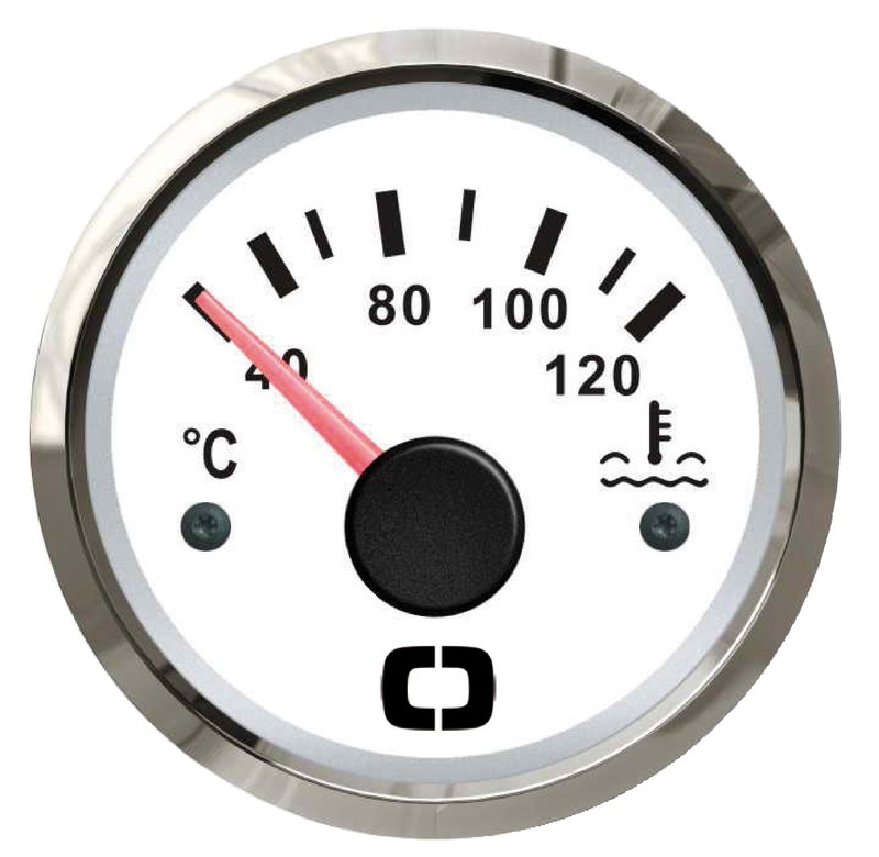 WATER TEMPERATURE GAUGE 40/120 DEG WHITE/GLOSSY