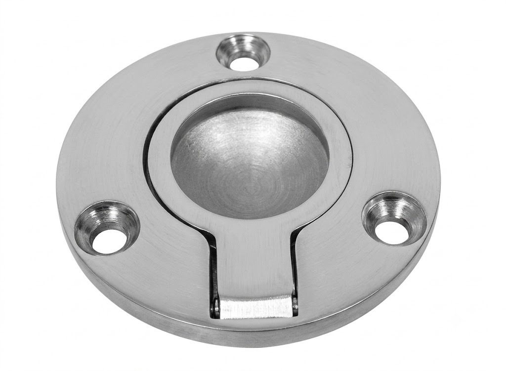 SS ROUND FLUSH LIFT RING 50 X 50 MM 316