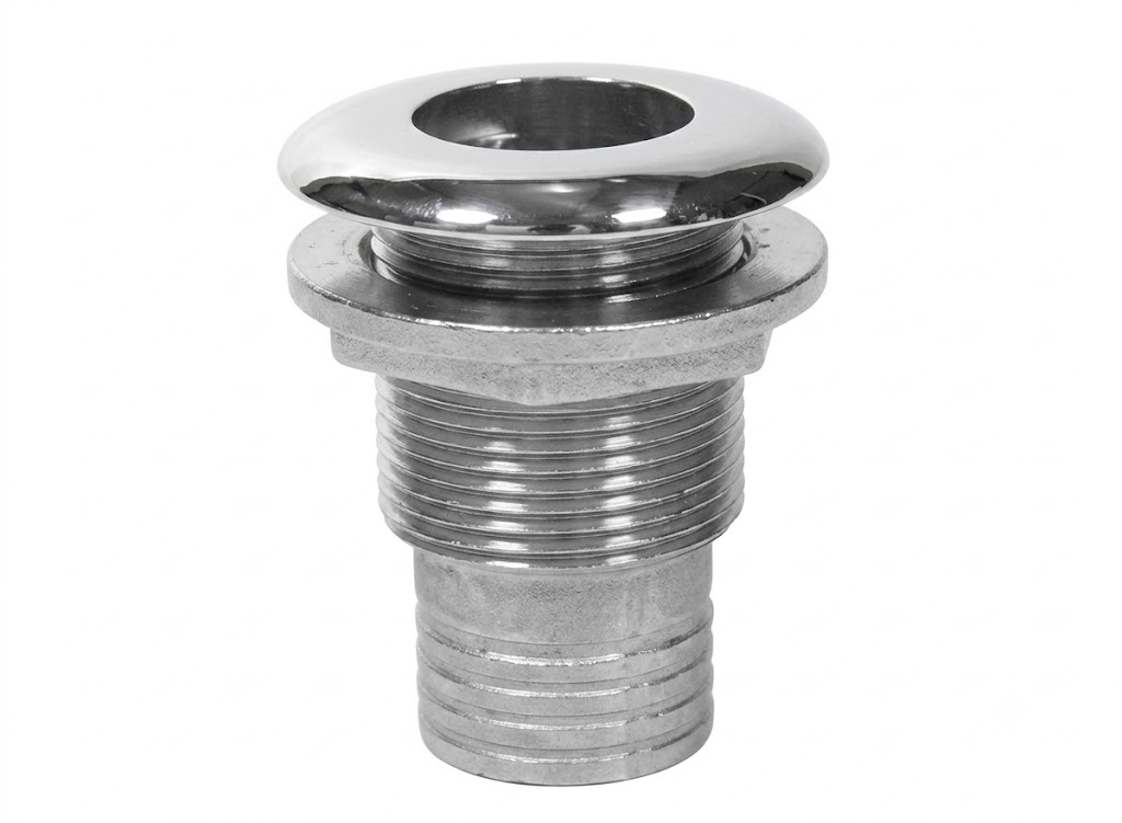 SS THRU-HULL WITH HOSE 1-1/2 INCH 316