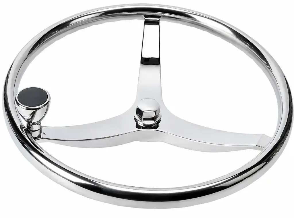 SS HEAVY DUTY STEERING WHEEL WITH KNOB 13-1/2" 316