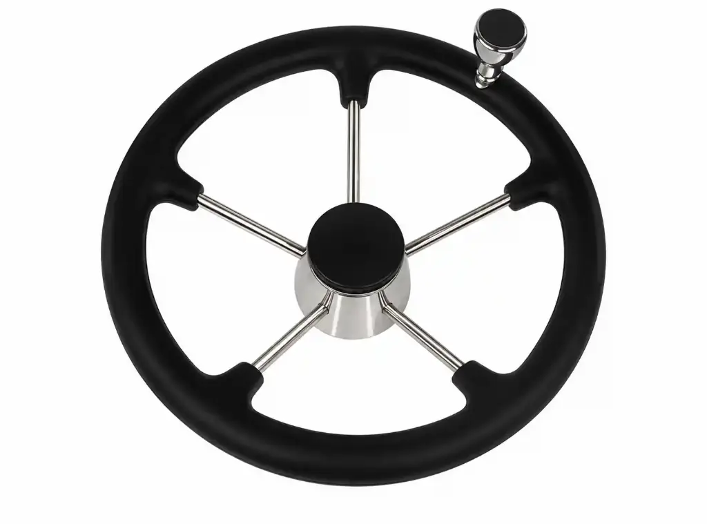 SS STEERING WHEEL WITH PU/FOAM & KNOB 13-1/2" 316