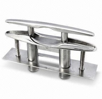 [LD005-13-02] SS FLUSH CLEAT 6 INCH 316 WITH PLATE