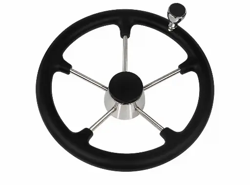 [LD017-11-01] SS STEERING WHEEL WITH PU/FOAM & KNOB 13-1/2" 316