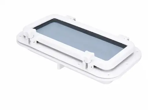 [LD021-10-01] ABS RECTANGULAR PORTHOLE WHITE 400X200MM