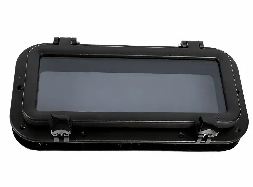 [LD021-10-02] ABS RECTANGULAR PORTHOLE BLACK 400X200MM